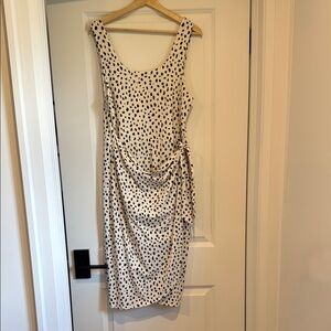 Pact Black and White Spotted Midi Dress
